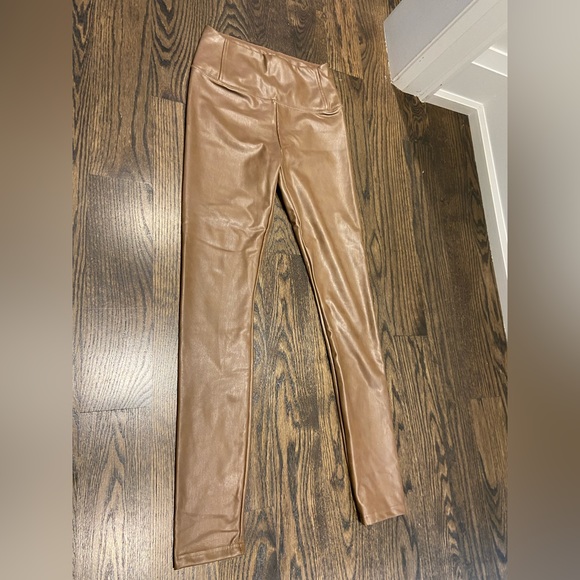 7 For All Mankind faux leather leggings - brown, size XS - Picture 3 of 3